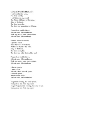 Lyrics to Worship the Lord-Ron Kenoly