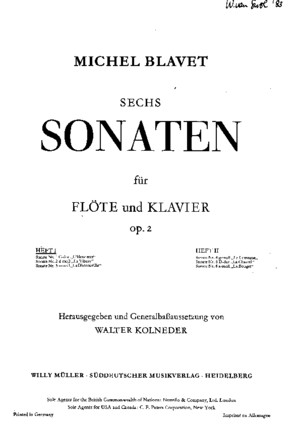 Mblavet Sei Sonate Per Flauto e Klavier (1-2-3-)