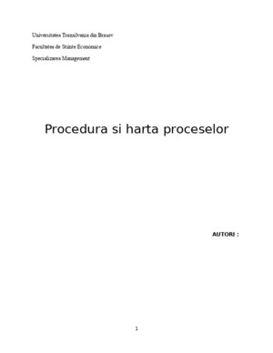 Managementul Calitatii - Procedura Si Harta Proceselor