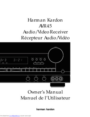 Manual Harman Kardon AVR 45 RDS