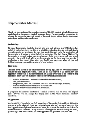 Manual Harmony Improvisator VST Copy