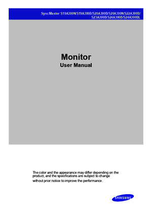 Manual Monitor Samsung Syng Master SA300