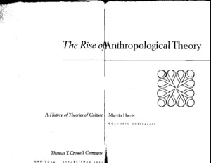 Marvin Harris-The Rise of Anthropological Theory_ A History of Theories of Culture-Thomas Y Cromwell Company (1971)pdf