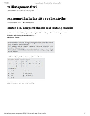 Matematika Kelas 10 _ Soal Matriks _ Tellisaqanasafitri