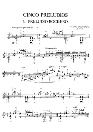Maximo Diego Pujol 5 Preludios Preludio Rockero Preludio Triston Tristango en Vos Curda Tangueada PDF
