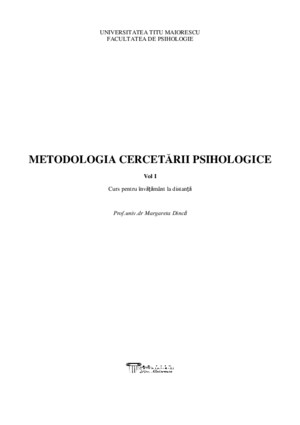 METODOLOGIA CERCETARII PSIHOLOGICE