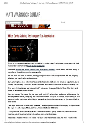 Miles Davis Soloing Techniques for Jazz Guitar _ MattWarnockGuitar