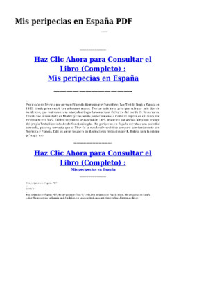Mis Peripecias en Espana PDF