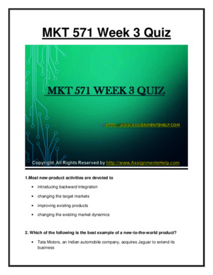 Mkt 571 week 1 quiz complete assignment help