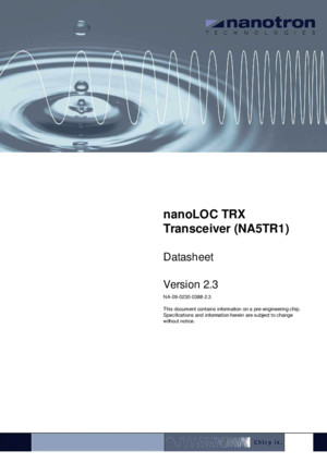 nanoLOC TRX NA5TR1 Datasheet