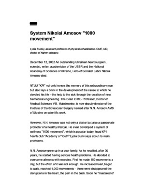 Nikolai Amosov 1000 Movement