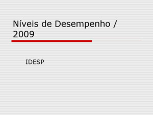 Níveis de Desempenho / 2009 IDESP Nível de desempenho - Ciclo II (EF) Língua Portuguesa EscolaAbaixo do básicoBásicosomatoriaAdequadoAvançadosomatoria