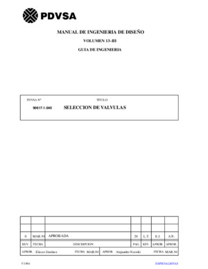 Normas PDVSA para la seleccion de valvulas