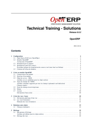 Openerp Technical Training v6 Solutions FR