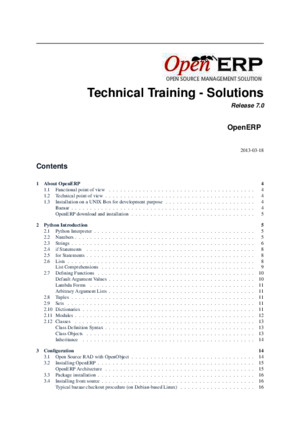 Openerp Technical Training v7 Solutions Libre