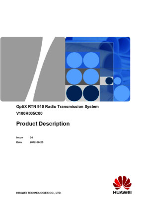 OptiX RTN 910 Radio Transmission System V100R005C00