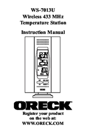 ORECK Weather Station Manual