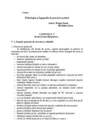 Pagini Din Cartea Cartea Psihologia Si Logopedia in Practica Scolara