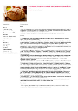 Pan casero (Pan casero, criollitos, figacitas de manteca, pan árabe)