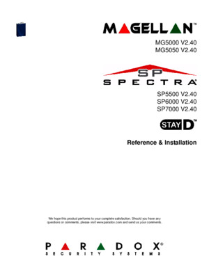 Paradox SP5500, SP6000, SP7000 Magellan MG5000, MG5050 Programming/Reference Manual