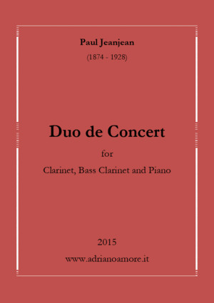 Paul Jeanjean: Duo de Concert for Clarinet, Bass Clarinet and Piano