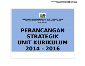 Pelan Strategik Kurikulum 2016(Edited)