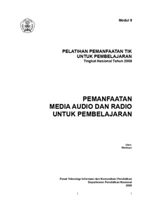 Pemanfaatan Media Audio Dan Radio Untuk Pembelajaran Oleh: Drs Waldopo, MPd