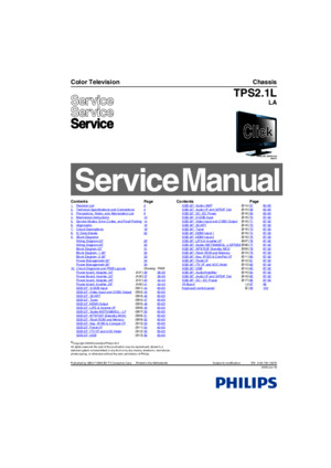 9619 Philips 22PFL3404-77!78!26PFL3404!77!78 Chassis TPS21L-LA Televisor LCD Manual de Servicio