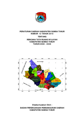 Peraturan Daerah Kabupaten Sumba Timur Nomor 12 Tahun 2010 tentang Rencana Tata Ruang WIlayah Kabupaten Sumba Timur Tahun 2008 - 2028