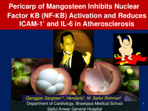Pericarp of Mangosteen Inhibits Nuclear Factor κ B (NF- κ B) Activation and Reduces ICAM-1 and IL-6 in Atherosclerosis Department of Cardiology, Brawijaya