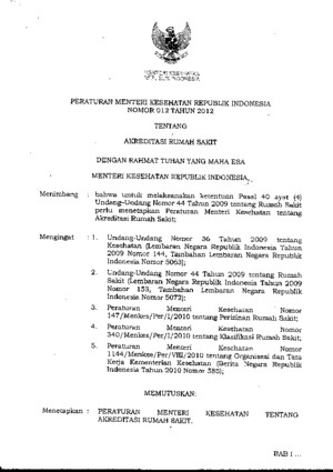 permenkes nomor 012 tahun 2012 tentang akreditasi rumah sakitpdf