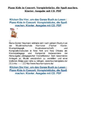 Piano Kids in Concert_ Vorspielstucke die Spass machen Klavier Ausgabe mit CD PDFpdf