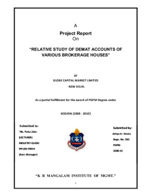 project on study of various Dmat accounts of diff brokrage firms