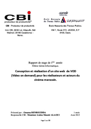 Rapport de stage en développement sous le framework CodeIgniter dans CBI Maroc