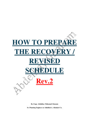 Recovery schedule
