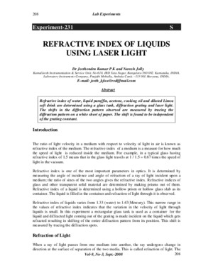 Refractive Index of Liquids