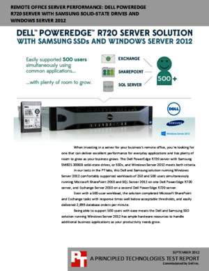 Remote office server performance: Dell PowerEdge R720 server with Samsung SSDs and Windows Server 2012