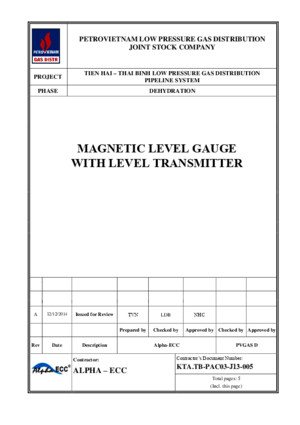 REV A MAGNETIC LEVEL GAUGE WITH LEVEL TRANSMITTER DATASHEETpdf