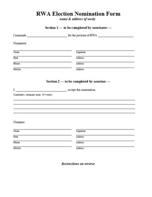 RWA Election Nomination Form