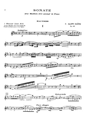 Saint Saens Oboe Sonata