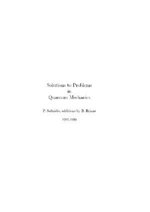 Sakurai quantum mechanics solutions 1