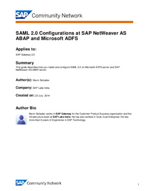 Saml 20 at Sap Gateway and Msft Adfs