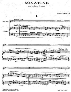 Sancan - Sonatine for Oboe and Piano