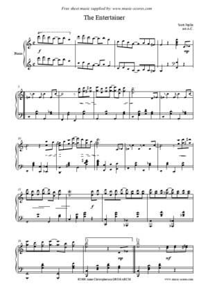 Scott Joplin - The Entertainer (Piano Medium)