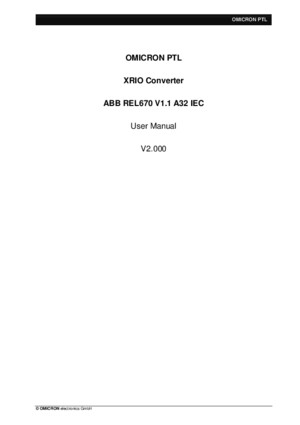 Abb Rel670 v11 a32 Iec Xrio Converter Manual Enu Tu230 v2000