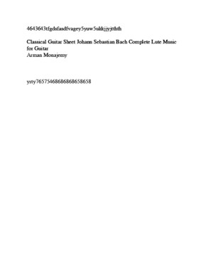 ABC Frg54656546Classical Guitar Sheet Johann Sebastian Bach Complete Lute Music for Guitar Arman Monajemy