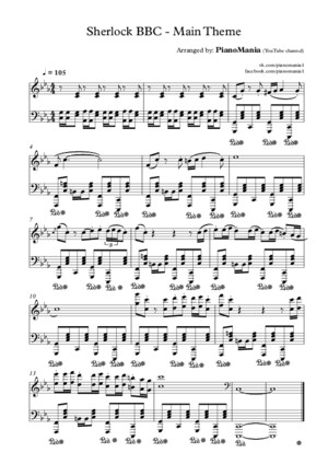 Sherlock BBC - Main Theme (by PianoMania)