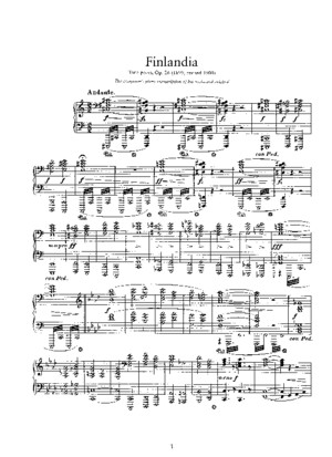 Sibelius - Finlandia Op26 Trans Sibelius - Piano
