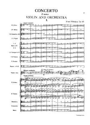 Sibelius - Violin Concerto Op47 Orch Score