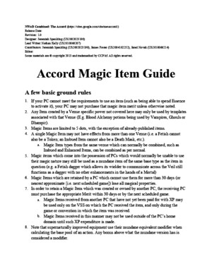 Accord Magic Item Guide